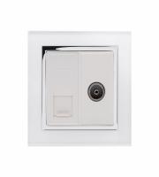 Retrotouch Crystal CAT6e / Tv Socket (White CT) 